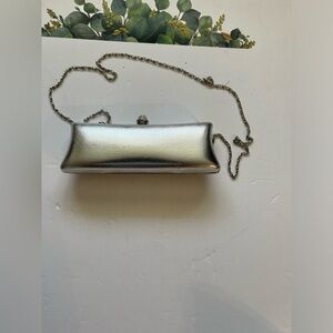 Expressions NYC Silver Clutch Chain Bag